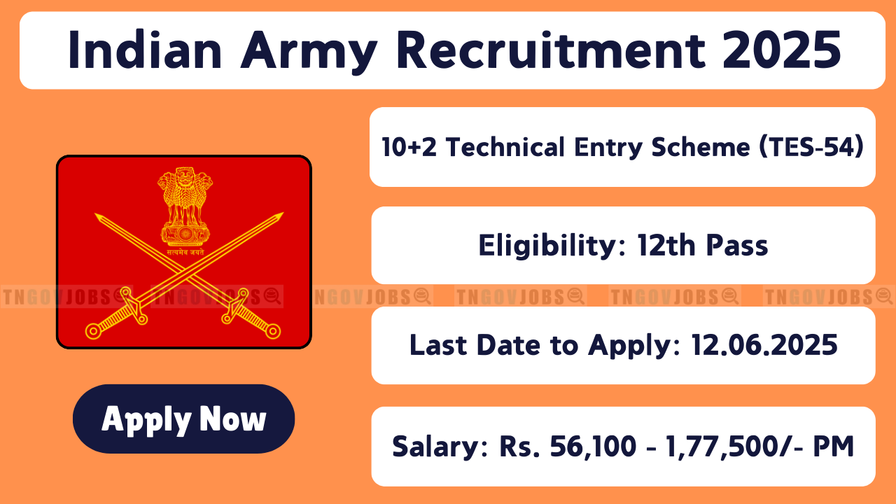 Indian Army TES 54 Recruitment 2025 – Apply Online for 10+2 Technical Entry Scheme Jan 2026