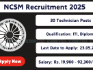 NCSM Recruitment 2025 – Apply Online for Technician, Assistant, Artist & Office Assistant Posts
