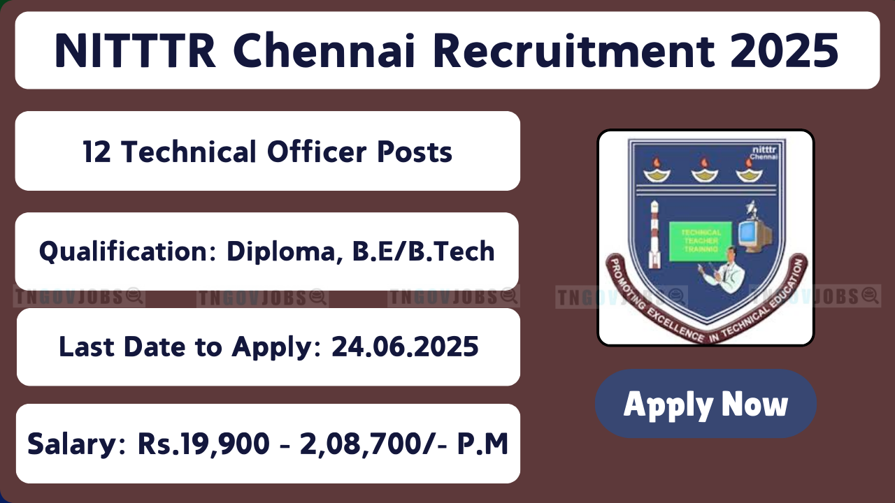 NITTTR Chennai Recruitment 2025 – Apply Online for Group A, B, and C Posts