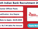 South Indian Bank Recruitment 2025 - Apply for Junior Officer / Business Promotion Officer Posts
