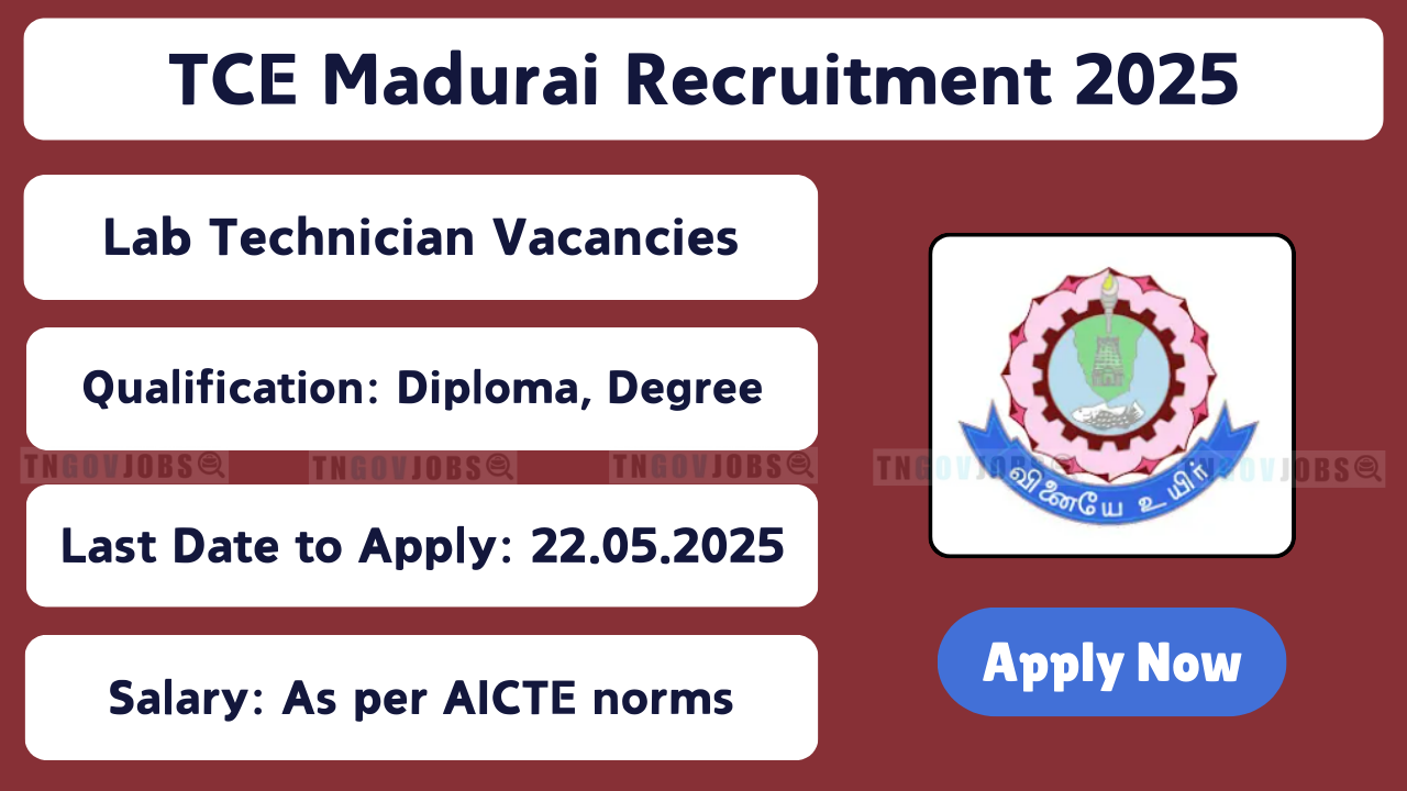 Thiagarajar College of Engineering Recruitment 2025 for Assistant Professor, Clerk, and Lab Technician Posts