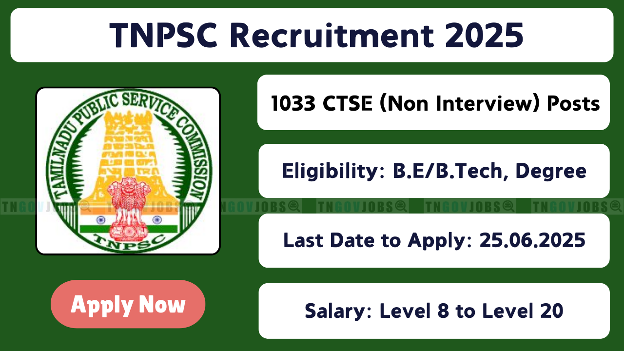 TNPSC Combined Technical Services Examination 2025 Notification for 1033 Vacancies