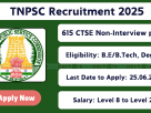 TNPSC Combined Technical Services Examination 2025 Notification for 615 Vacancies