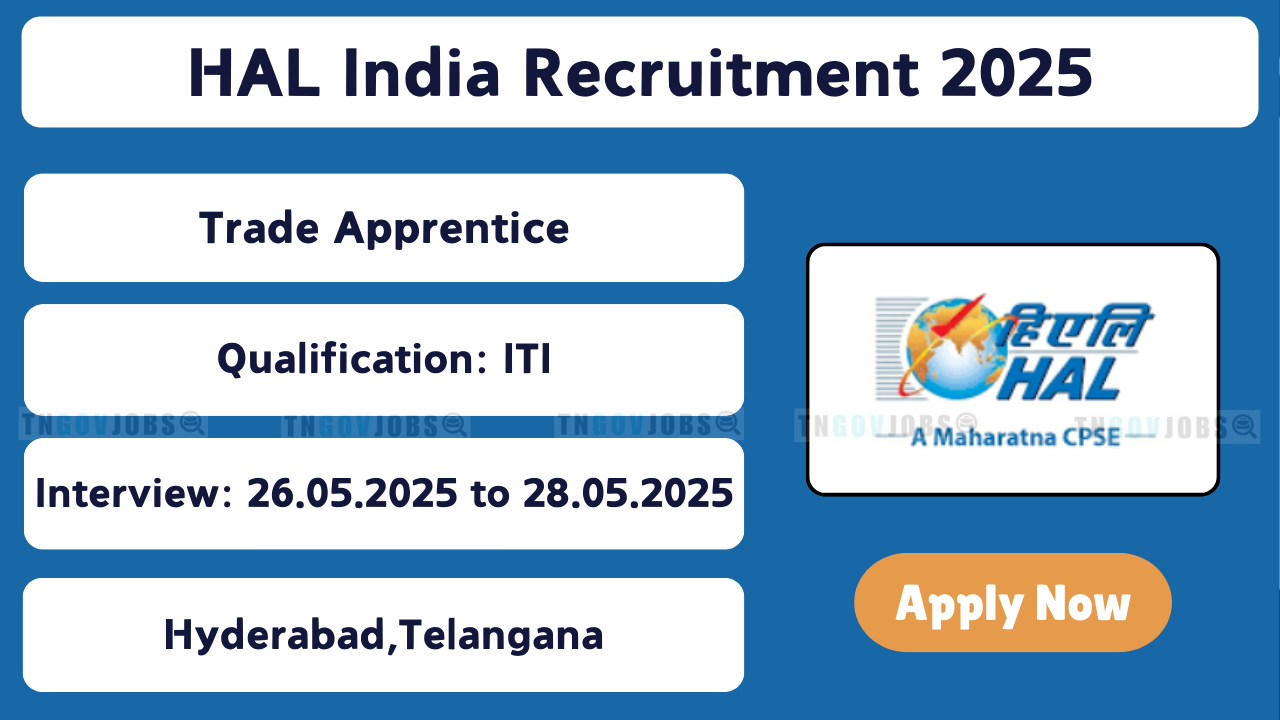 HAL India Trade Apprentice Recruitment 2025 Walk-in Interview Notification