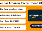 Amazon Internship 2025 – QA Engineer Intern Jobs in Chennai, Bangalore, Hyderabad, Pune, Delhi