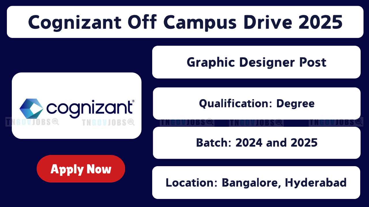 Cognizant hiring Graphic Designers in Hyderabad, Bangalore, and Pune – Apply Online for Off-Campus Drive 2025