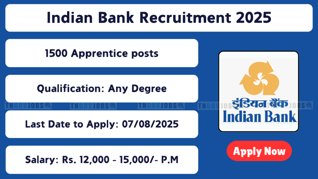 Indian Bank Apprentice Recruitment 2025 – Apply Online for 1500 Posts ...
