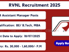 Rail Vikas Nigam Limited (RVNL) Jobs 2025 – Apply for Planning Manager & Assistant Manager Posts