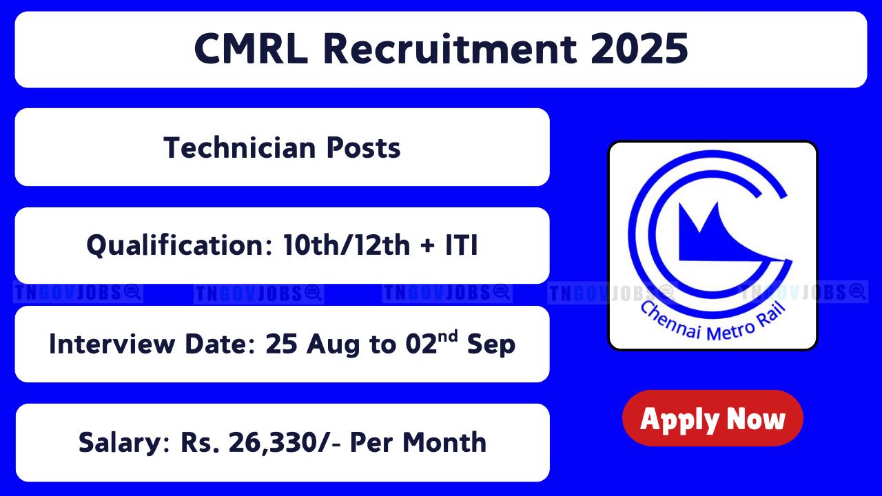 CMRL Technician Recruitment Notification 2025