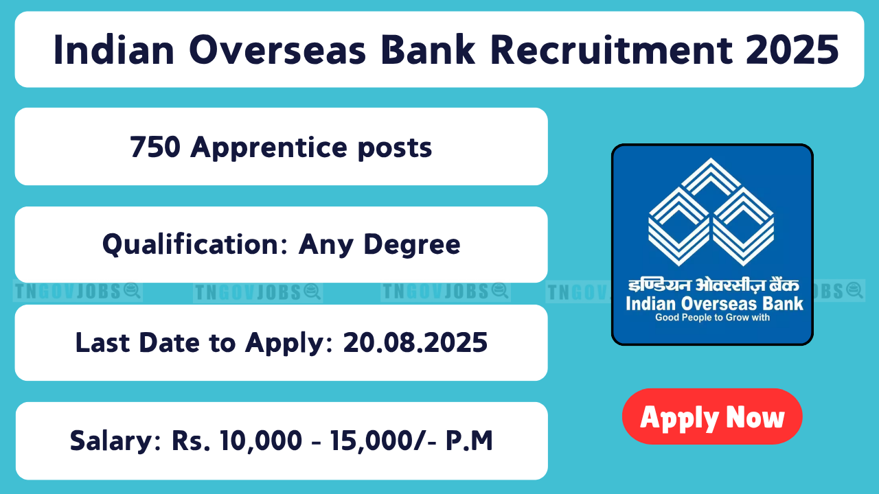 Indian Overseas Bank – 750 Apprentice Posts Notification 2025