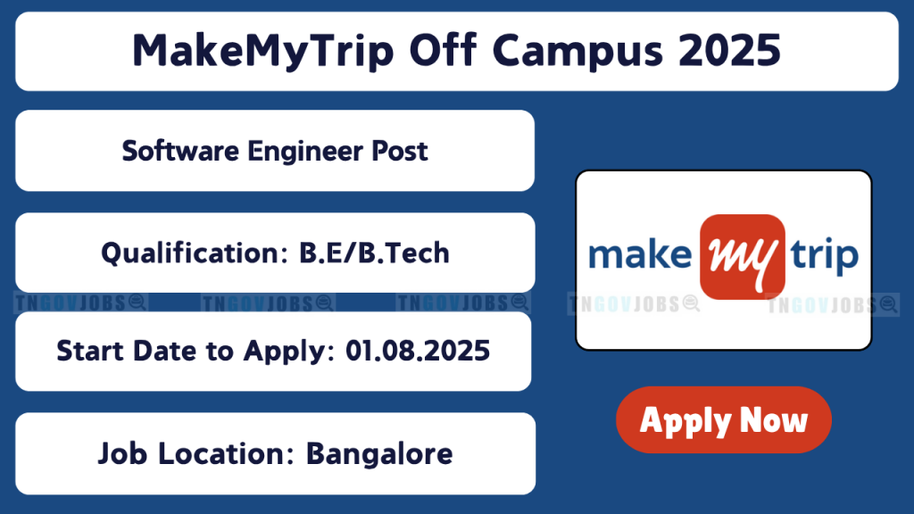 MakeMyTrip Off Campus Drive 2025 hiring Software Engineer; Apply Now!