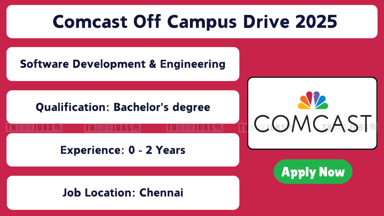 Comcast Recruitment 2025 – Apply for Engineer 1, Software Development & Engineering (SDET) in Chennai
