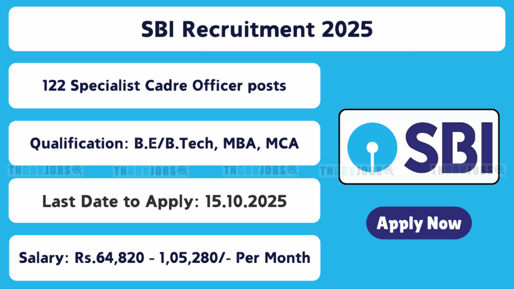 State Bank of India hiring 122 Specialist Cadre Officer posts including Manager & Deputy Manager – Apply online at sbi.co.in before 15-Oct-2025