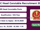 SSC Head Constable Ministerial Recruitment 2025 – Delhi Police notification for 509 posts