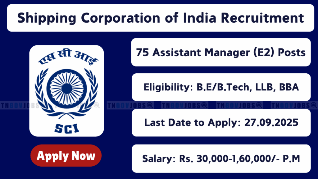 Apply for SCI Assistant Manager and Executive posts recruitment 2025 in Mumbai