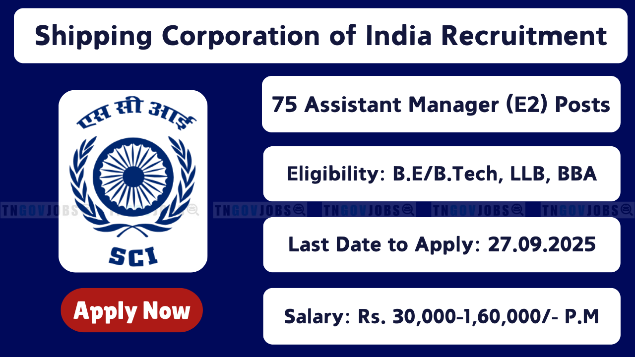 Apply for SCI Assistant Manager and Executive posts recruitment 2025 in Mumbai