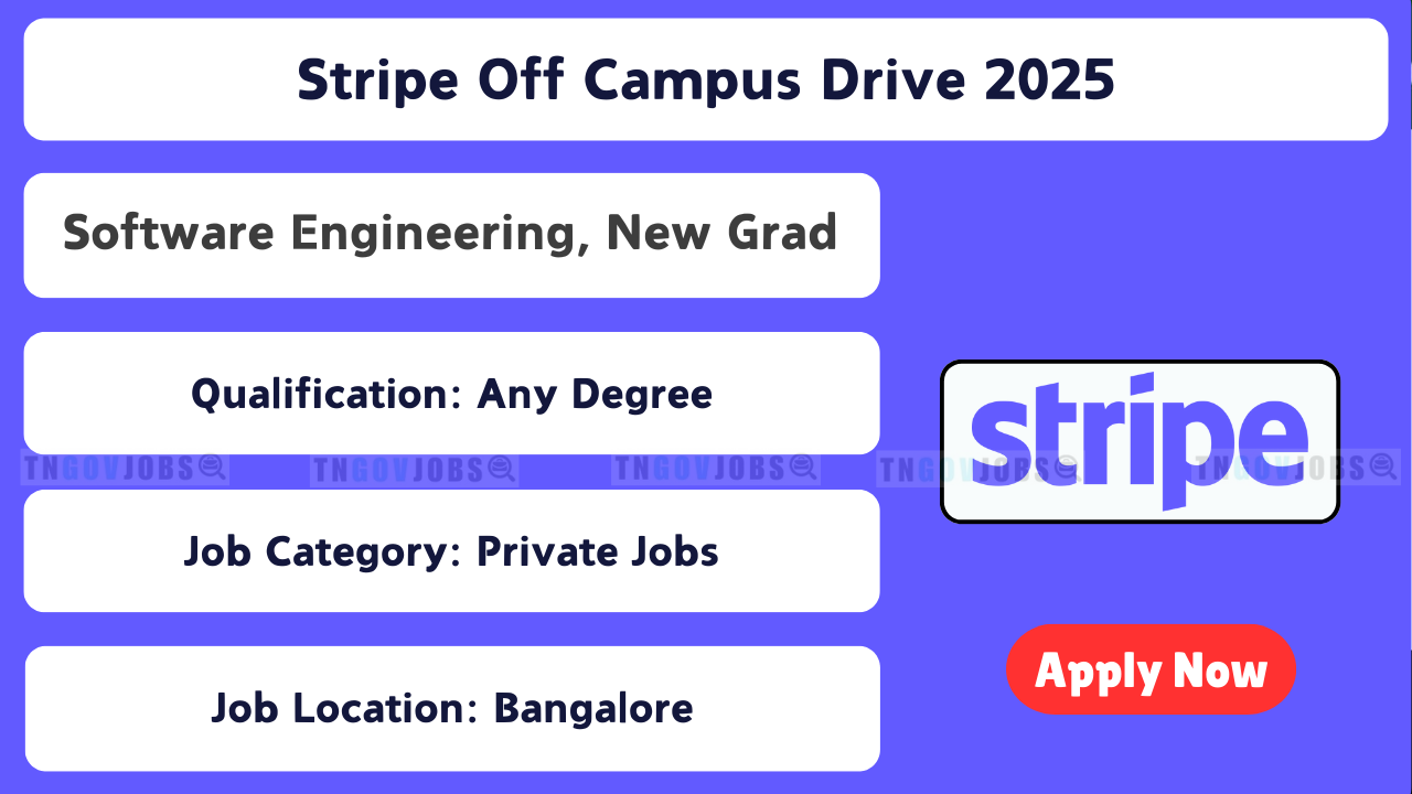 Stripe is hiring Software Engineering, New Grad in Bangalore through Off-Campus Drive 2025—apply now!