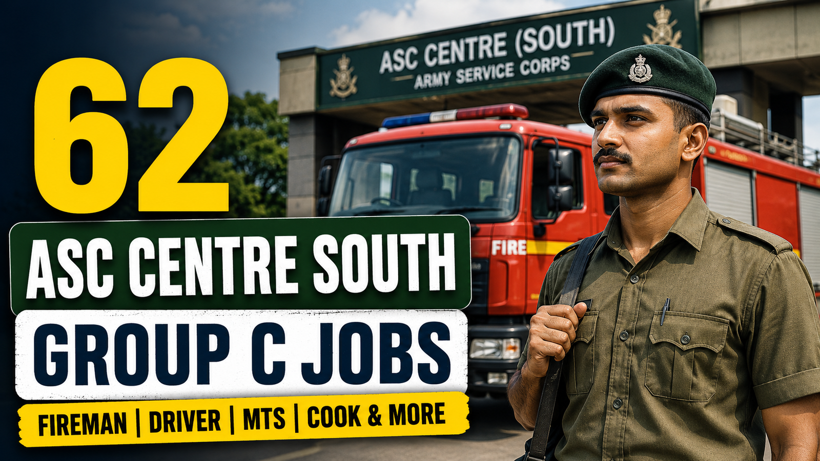 ASC Centre South Recruitment 2026 62 Group C Defence Jobs