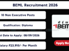 BEML Recruitment 2026: 10 Non Executive Posts