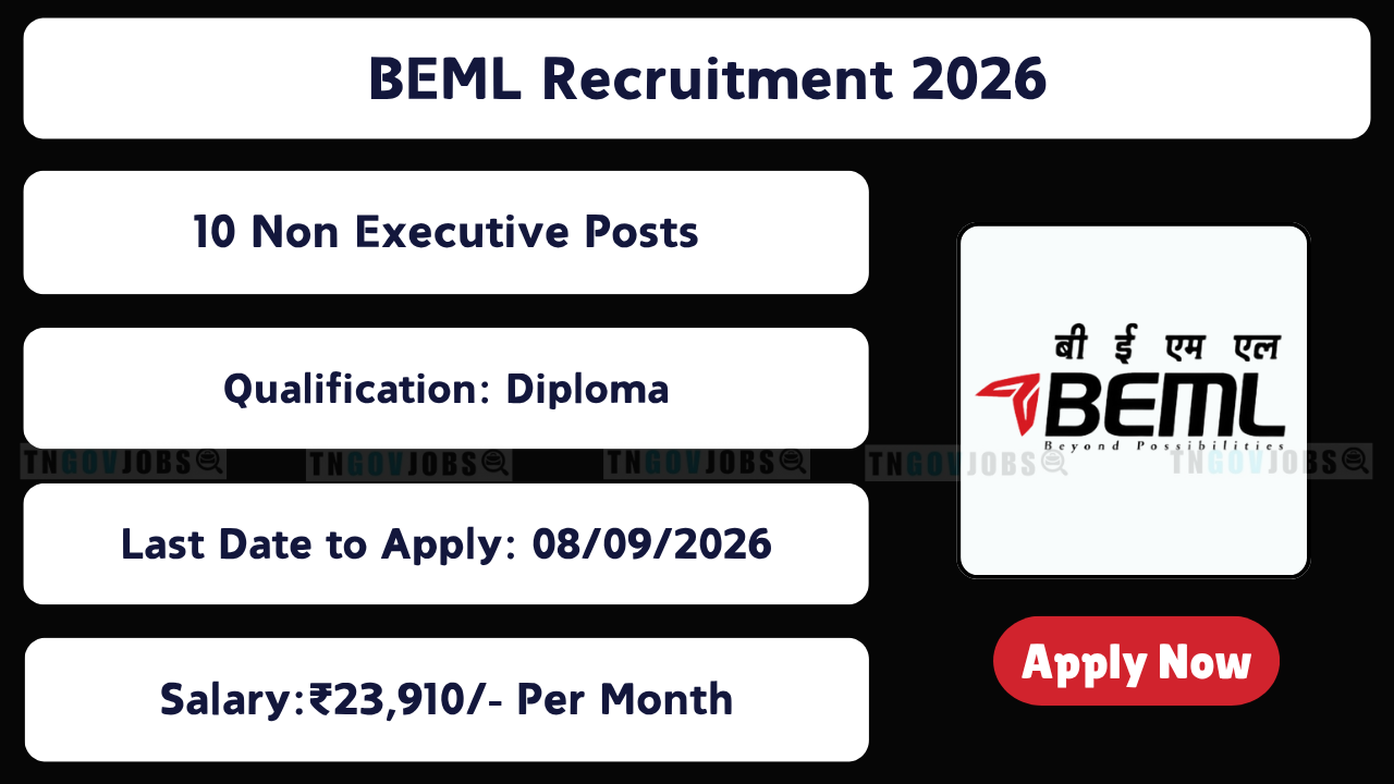 BEML Recruitment 2026: 10 Non Executive Posts