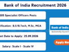 Bank of India Specialist Officers Recruitment 2026