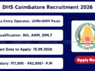 DHS Coimbatore Recruitment 2026