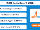 ISRO Engineer Recruitment 2026