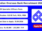 Indian Overseas Bank Specialist Officer Recruitment 2026