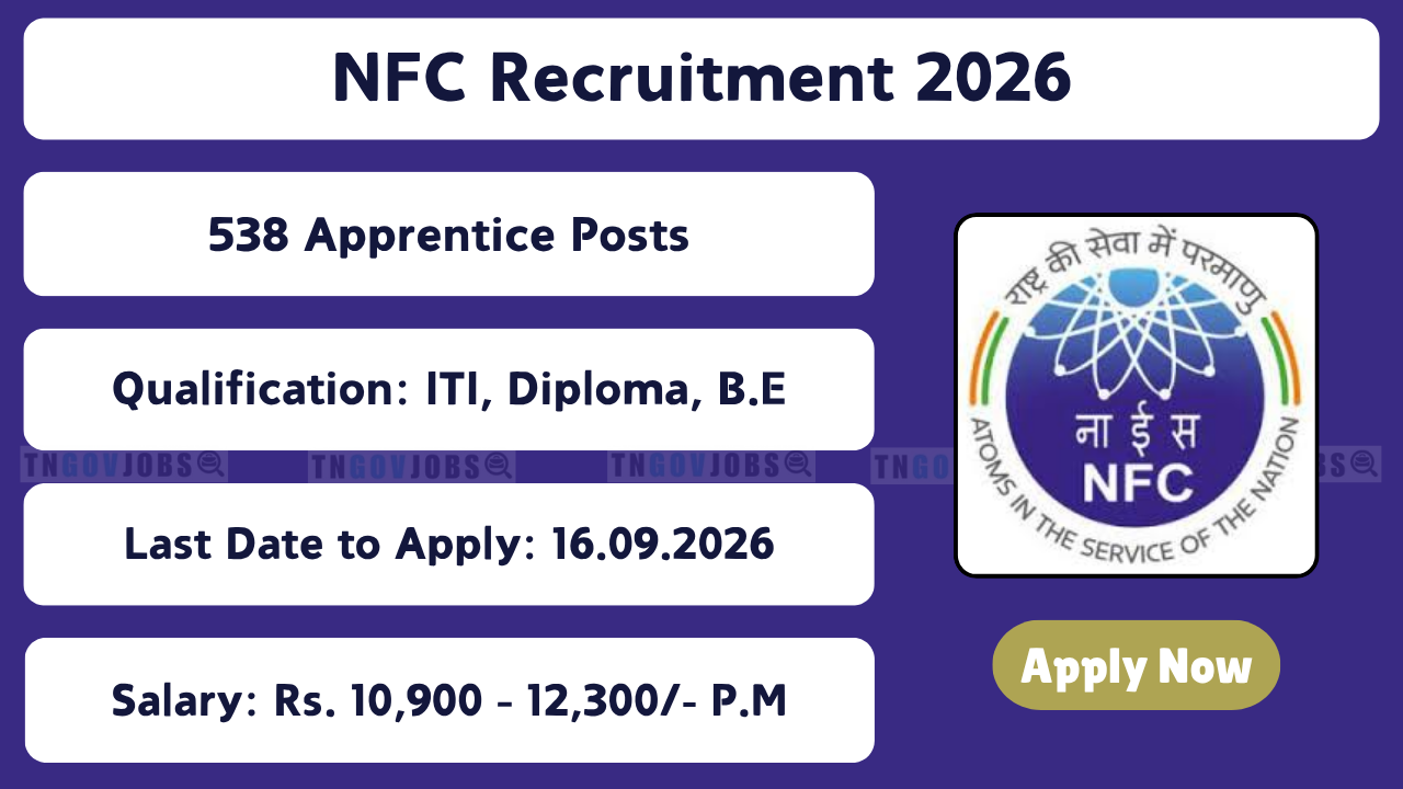 Nuclear Fuel Complex (NFC) Apprentice Recruitment 2026
