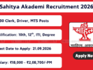 Sahitya Akademi Recruitment 2026