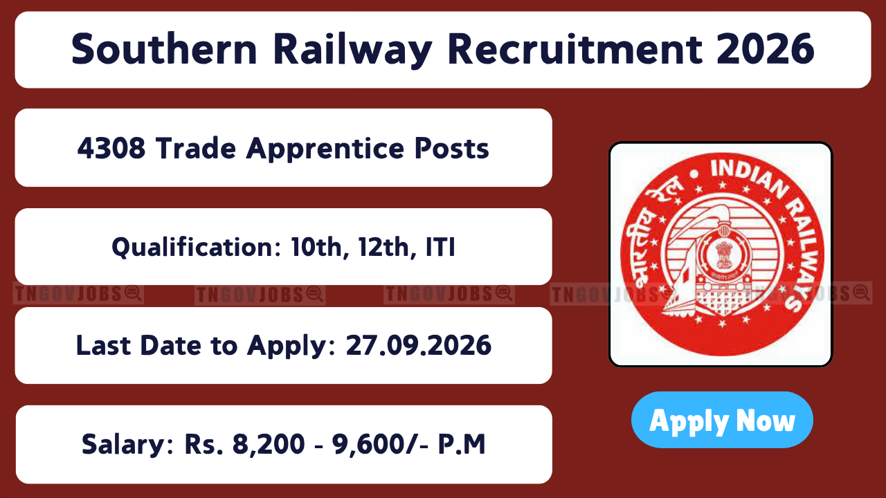 Southern Railway Recruitment 2026 4308 Apprentice Posts