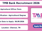 TMB Bank Recruitment 2026: Agricultural Officer Posts