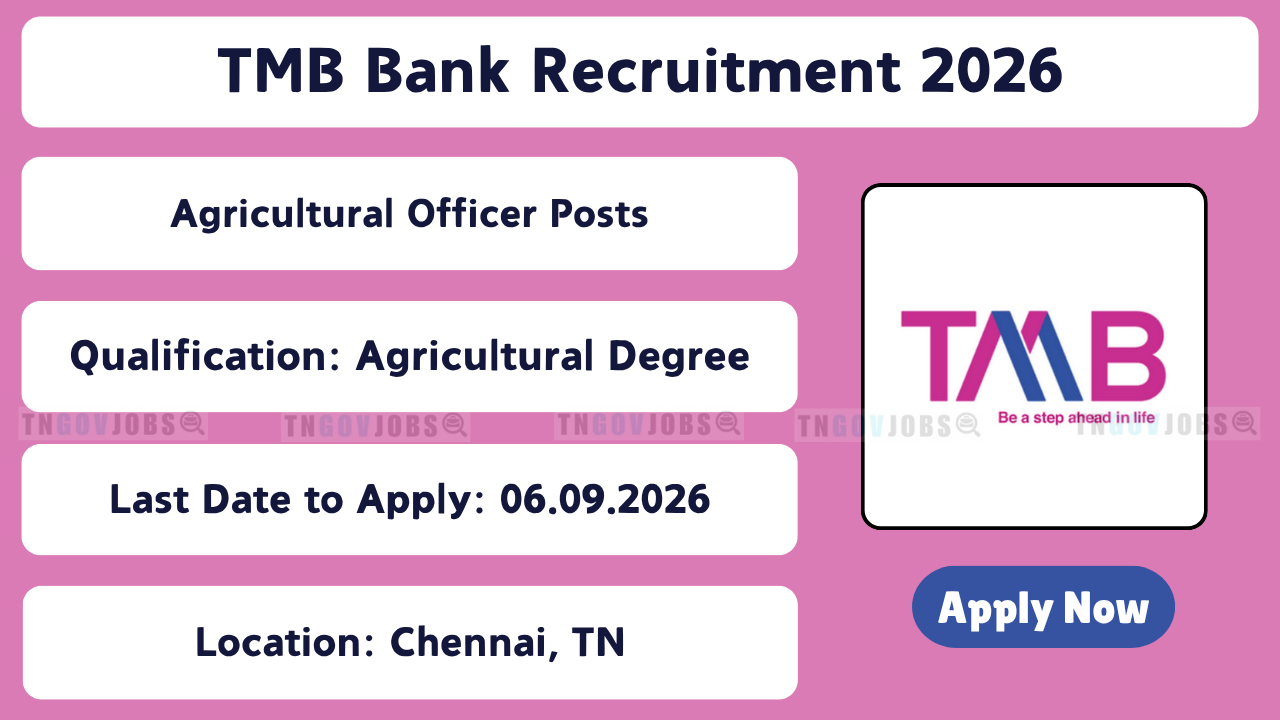 TMB Bank Recruitment 2026: Agricultural Officer Posts