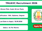 TNUAVC Recruitment 2026