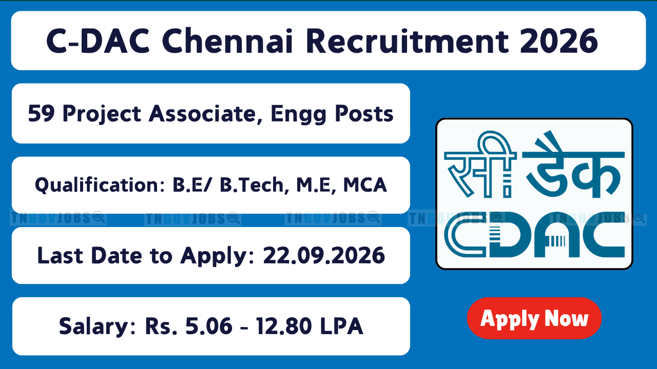 C-DAC Chennai Recruitment 2026