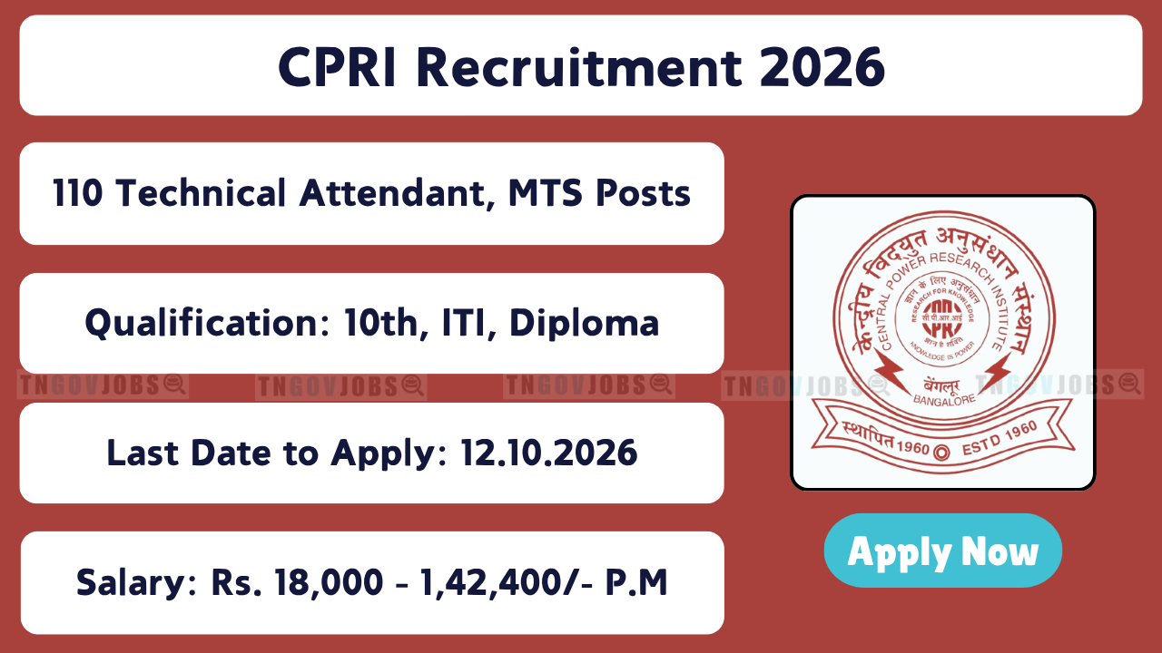 CPRI MTS Recruitment 2026