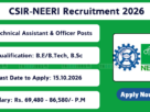 CSIR-NEERI Recruitment 2026