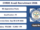 CVRDE Avadi Recruitment 2026 93 Apprentice Posts
