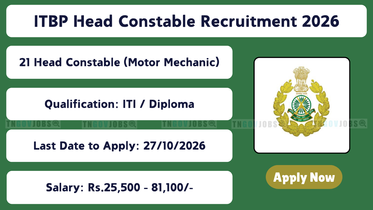 ITBP Head Constable Recruitment 2026