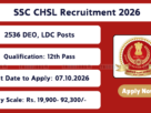 SSC CHSL Recruitment 2026