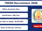 TN Economics and Statistics Department Recruitment 2026: Office Assistant Post