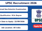 UPSC Combined Geo-Scientist Examination 2027