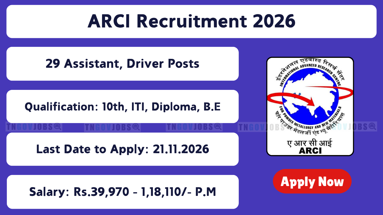 ARCI Recruitment 2026