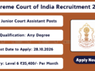 Supreme Court of India Recruitment 2026