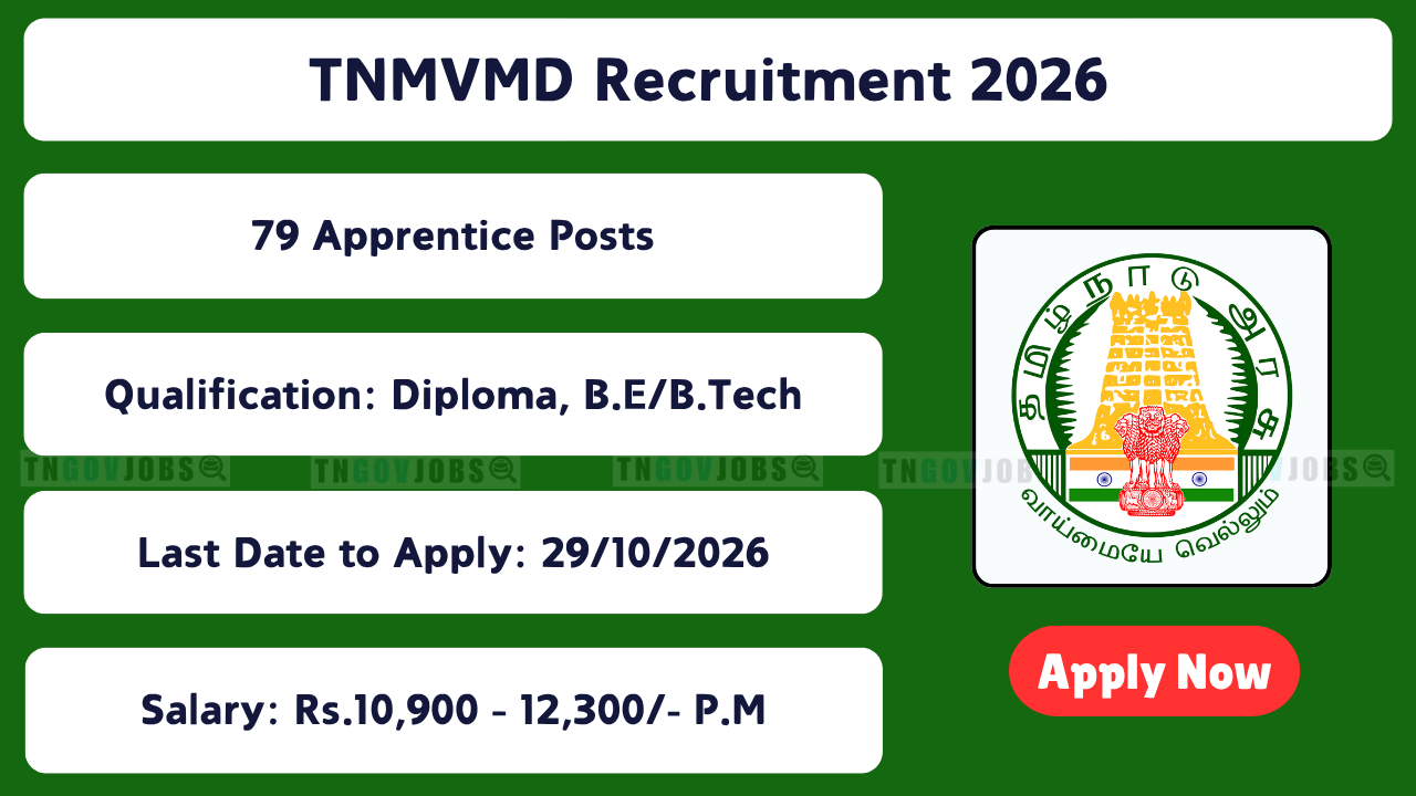 TNMVMD Recruitment 2026