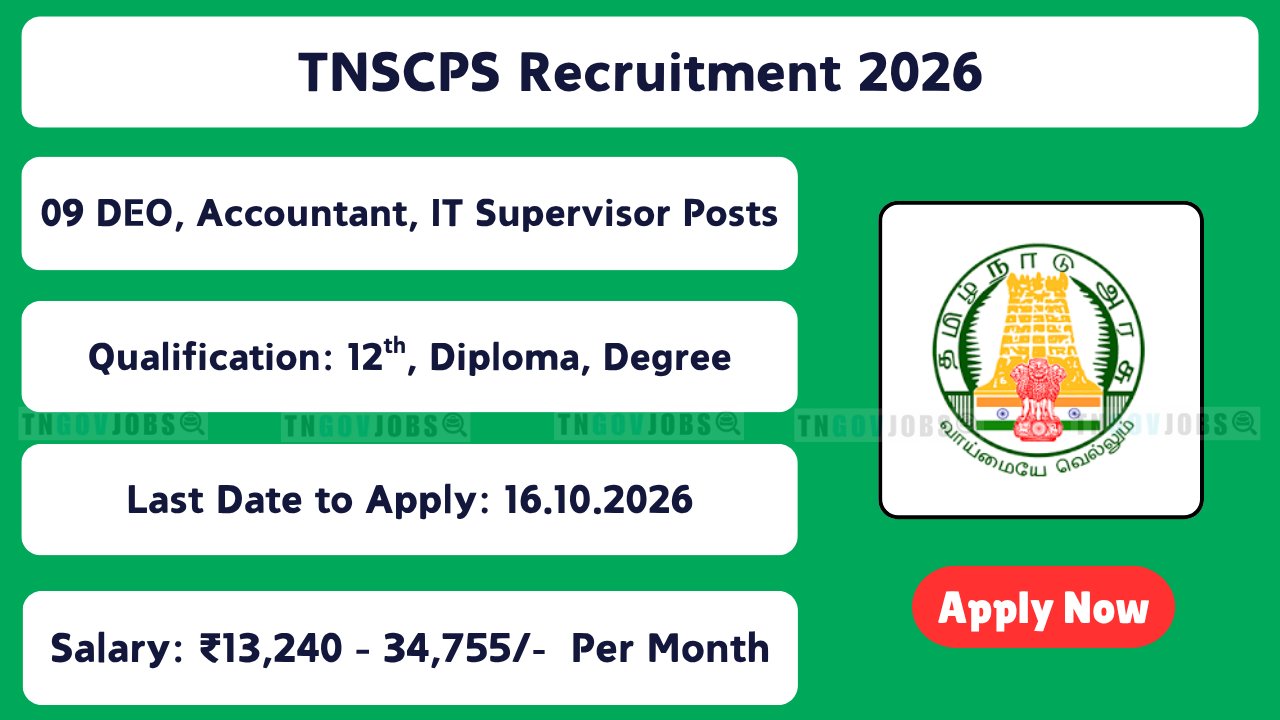 TNSCPS Recruitment 2026